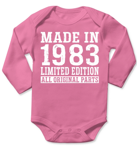 40th birthday vintage 1983 made in 1983 Long Sleeve Baby One-Piece