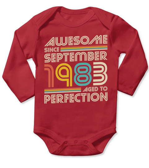 40th birthday vintage awesome since september 1983 Long Sleeve Baby One-Piece