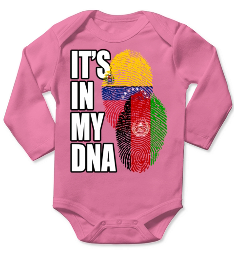 Afghan And Venezuelan Mix Heritage DNA Flag Long Sleeve Baby One-Piece