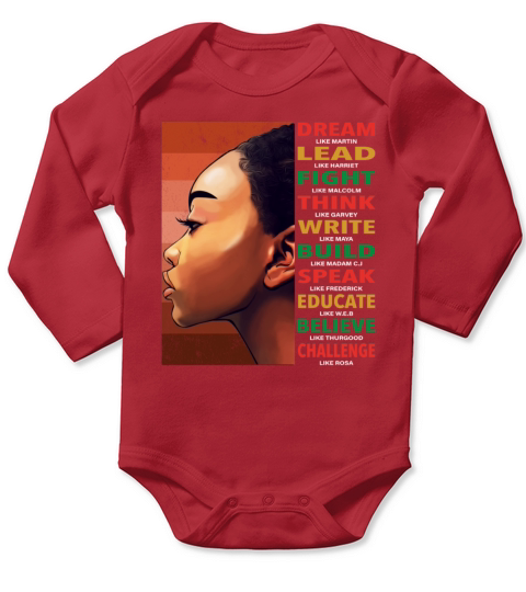 African American Black History Month Long Sleeve Baby One-Piece