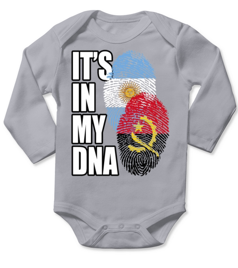 Angolan And Argentinian Mix Heritage DNA Flag Long Sleeve Baby One-Piece