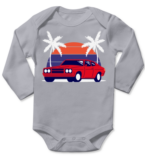 Blue Retro Car Phone Wallpaper sunset Long Sleeve Baby One-Piece