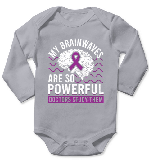Brainwaves Brain Purple Ribbon Epileptic Epilepsy Long Sleeve Baby One-Piece