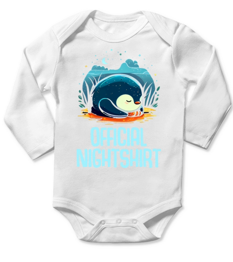 Cute Penguin Sleepshirt Nightwear Nightshirt Sleep Long Sleeve Baby One-Piece