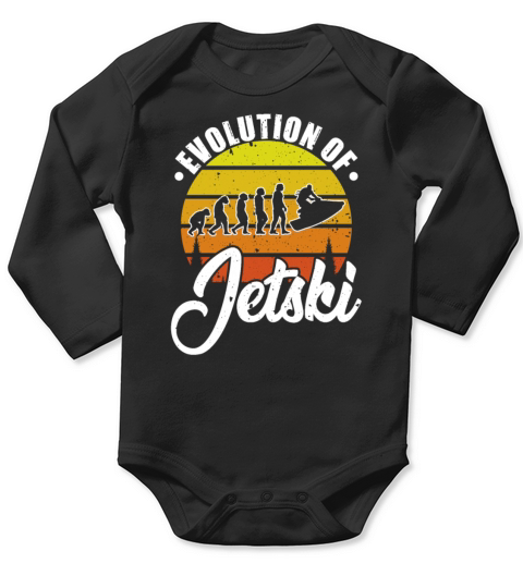 Evolution Of Jetski Vintage Wassersport Jetboot Long Sleeve Baby One-Piece
