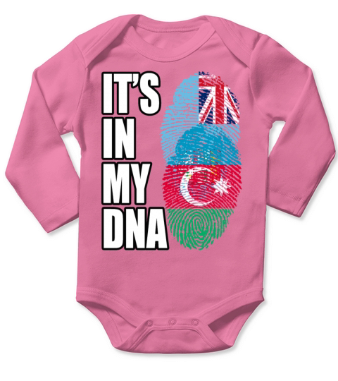 Fijian And Azerbaijani Mix Heritage DNA Flag Long Sleeve Baby One-Piece