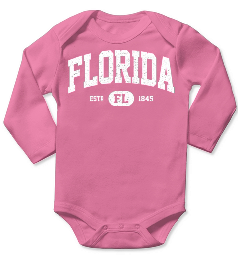 Florida Retro Vintage Florida Long Sleeve Baby One-Piece