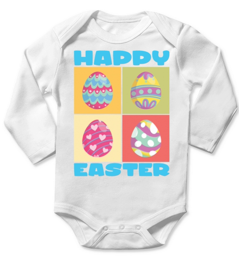 Happy Easter Shirt Frohe Ostern Bunny Hase Long Sleeve Baby One-Piece