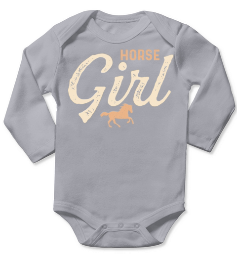 Horse Girl Vintage Cute Horseback Racing Horses Lo Long Sleeve Baby One-Piece