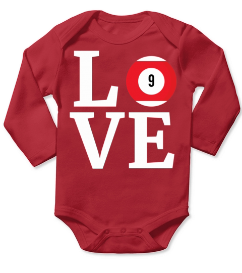 I Love Billard Gift Valentines Day Shirt for Billa Long Sleeve Baby One-Piece