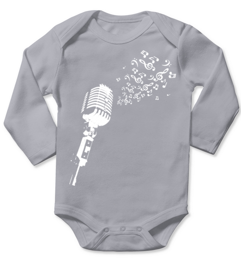 Music Vintage Microphones song T shirt design Long Sleeve Baby One-Piece