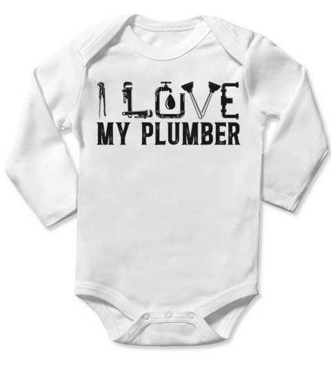 Plumbing Plumber Wife Girlfriend Long Sleeve Baby One-Piece
