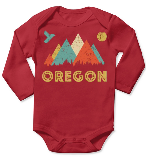 Retro Vintage Oregon Throwback Long Sleeve Baby One-Piece