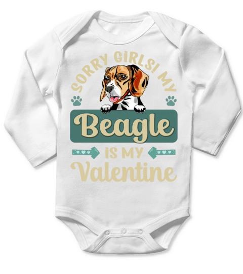 Sorry Girls My Beagle Is My Valentine Long Sleeve Baby One-Piece