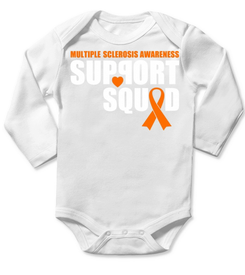 Support Squad Multiple Sclerosis Awareness Orange Long Sleeve Baby One-Piece
