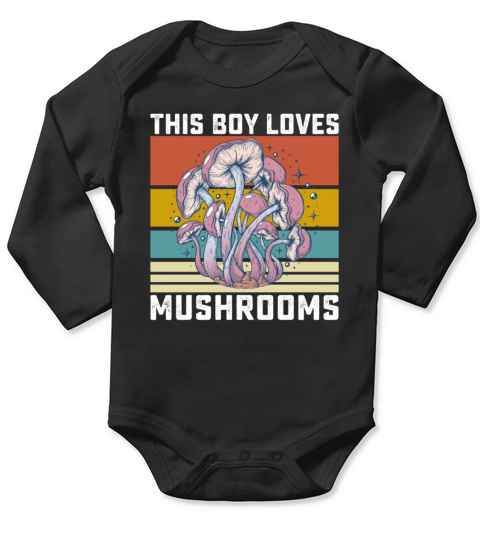 This Boy Loves Mushrooms Long Sleeve Baby One-Piece
