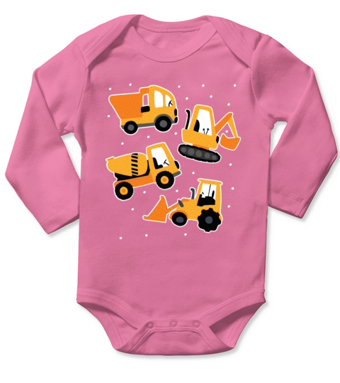 Tractor bulldozer truck car Tractor bulldozer truc Long Sleeve Baby One-Piece