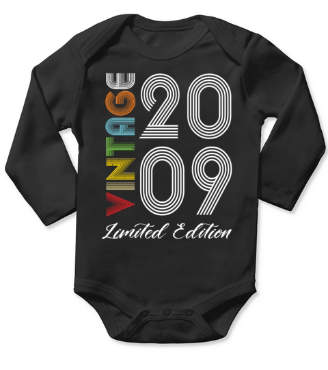 Vintage 2009 Vintage Birthday Retro Vintage Long Sleeve Baby One-Piece