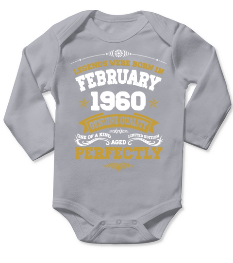 Vintage Aged To Perfection Ferbuary 1960 Long Sleeve Baby One-Piece