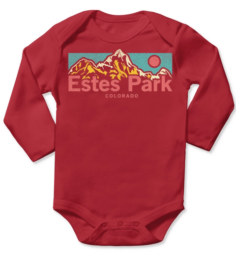 Vintage Estes Park Colorado Outdoor Graphic Long Sleeve Baby One-Piece