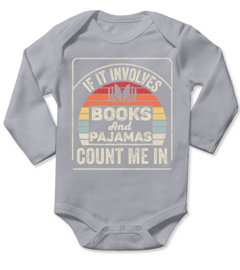 Vintage Retro If It Involves Books and Pajamas Boo Long Sleeve Baby One-Piece