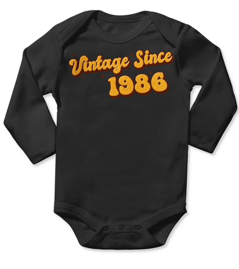 Vintage since 1986 37 Years Old - Groovy 37th Long Sleeve Baby One-Piece
