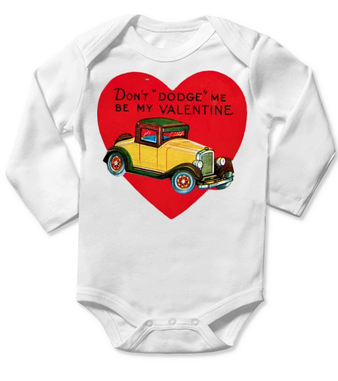 Vintage Valentines Day Long Sleeve Baby One-Piece