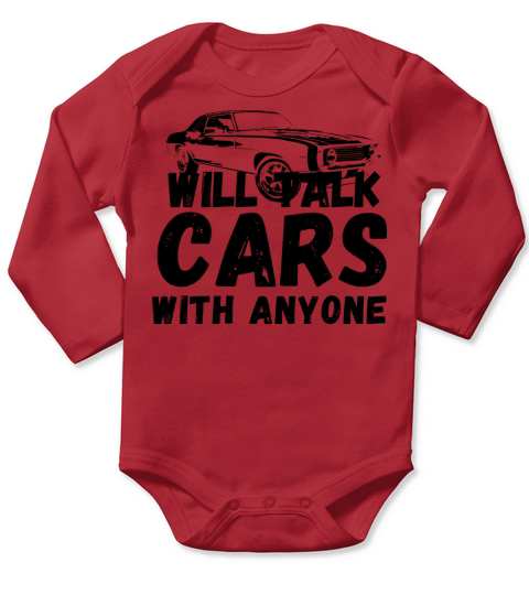 Will Talk Cars With Anyone Retro Vintage Car Lover Long Sleeve Baby One-Piece
