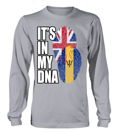 Barbadian And British Mix Heritage DNA Flag Long sleeved Unisex