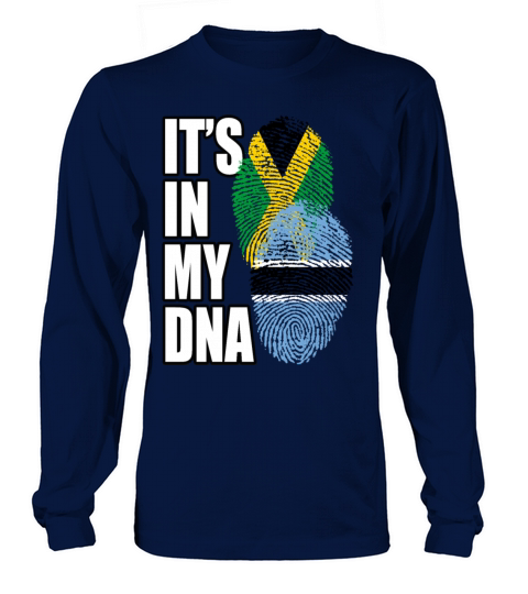 Botswana And Jamaican Mix Heritage DNA Flag Long sleeved Unisex