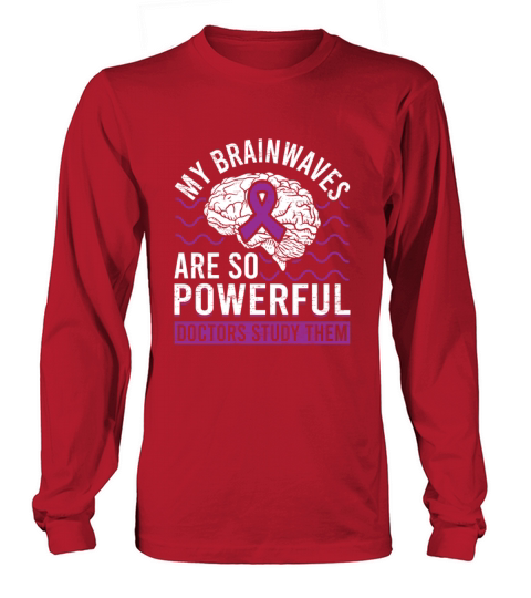 Brainwaves Brain Purple Ribbon Epileptic Epilepsy Long sleeved Unisex