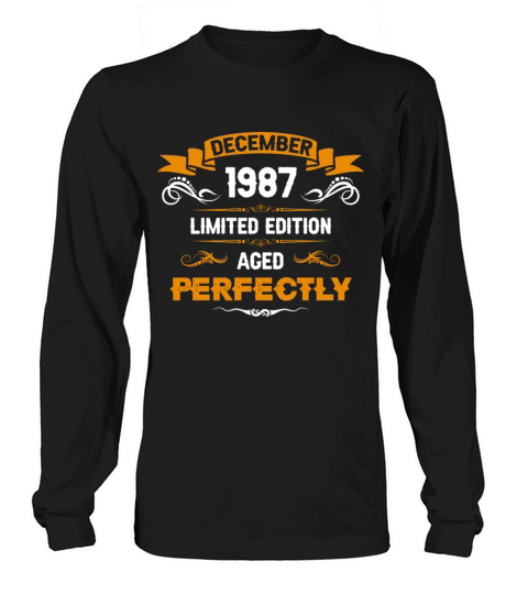 December 1987 Vintage Birthday Present Long sleeved Unisex