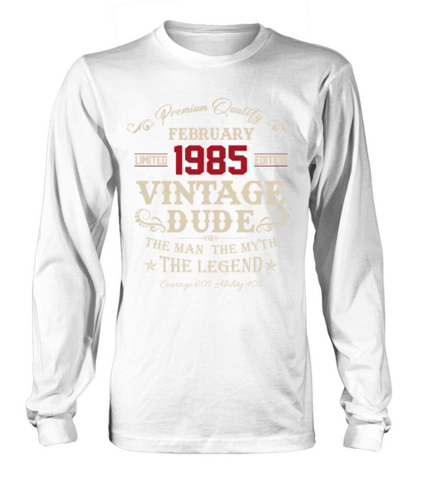 February 1985 Vintage Birthday Present Long sleeved Unisex