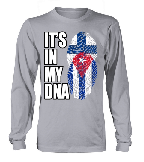 Finland And Cuban Mix Heritage DNA Flag Long sleeved Unisex