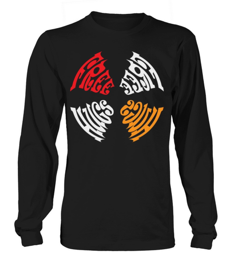 Free Hugs Logo Funny Design Red Gold Long sleeved Unisex