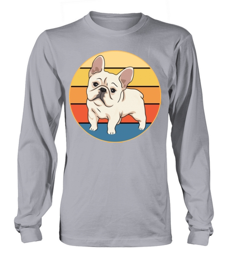 French Bulldog Dog Breed Vintage Retro Sunset Long sleeved Unisex
