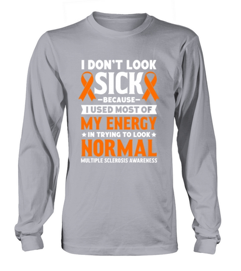 Multiple Sclerosis Awareness Orange Ribbon Look Long sleeved Unisex