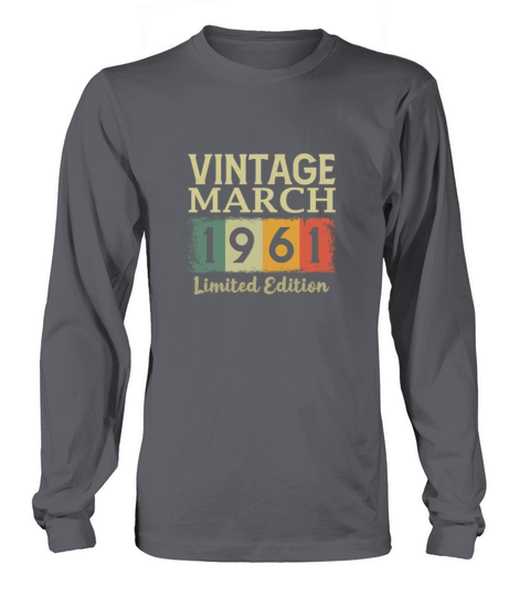 Vintage 60th Birthday March 1961 Sports Gift Long sleeved Unisex