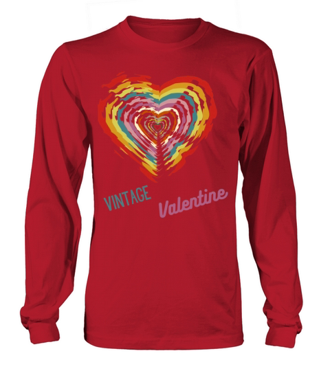 Vintage valentine day heart 739 Long sleeved Unisex