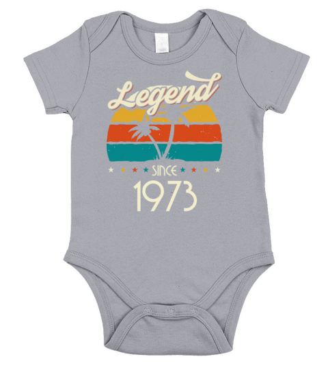 1973 Vintage born in Retro age Birthday gift idea Short Sleeve Baby One-Piece