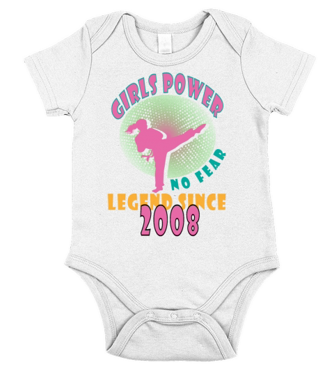 2008 vinatge Girls Power Birthday Short Sleeve Baby One-Piece