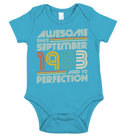 40th birthday vintage awesome since september 1983 Short Sleeve Baby One-Piece