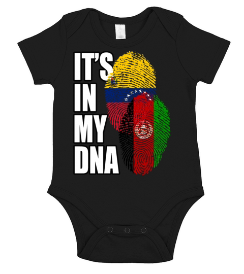 Afghan And Venezuelan Mix Heritage DNA Flag Short Sleeve Baby One-Piece