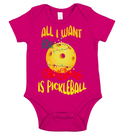 All I want for Christmas is pickleball Short Sleeve Baby One-Piece