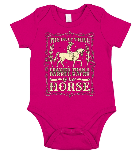 Barrel Racing The Only Thing Crazier Horse Racing Short Sleeve Baby One-Piece