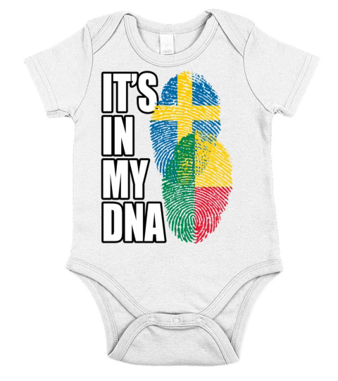 Beninese And Swedish Mix Heritage DNA Flag Short Sleeve Baby One-Piece