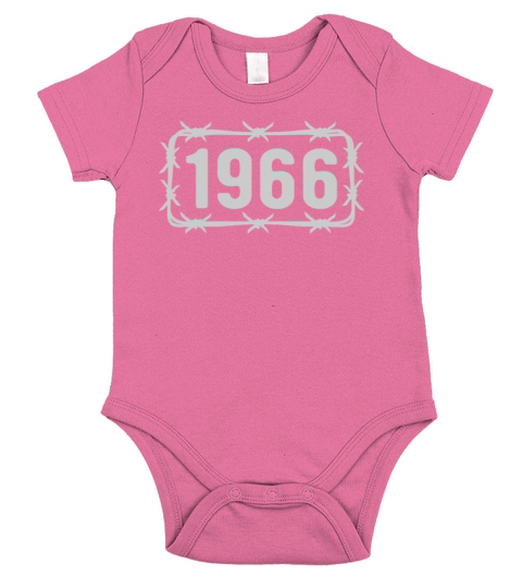 Birthday Vintage 1966 Barbed Wire Short Sleeve Baby One-Piece