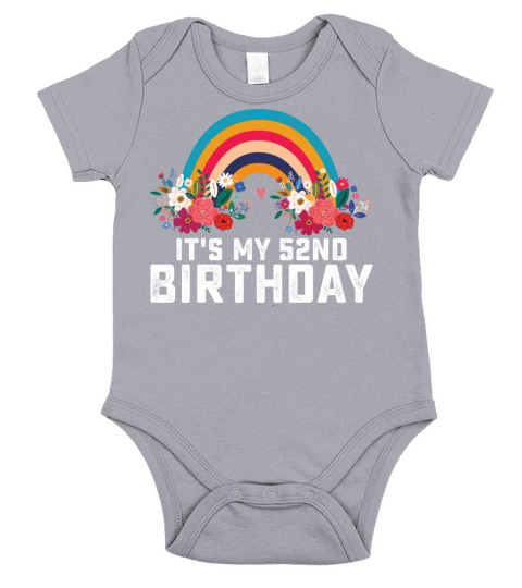 Boho Rainbow Its My 52nd Birthday Short Sleeve Baby One-Piece