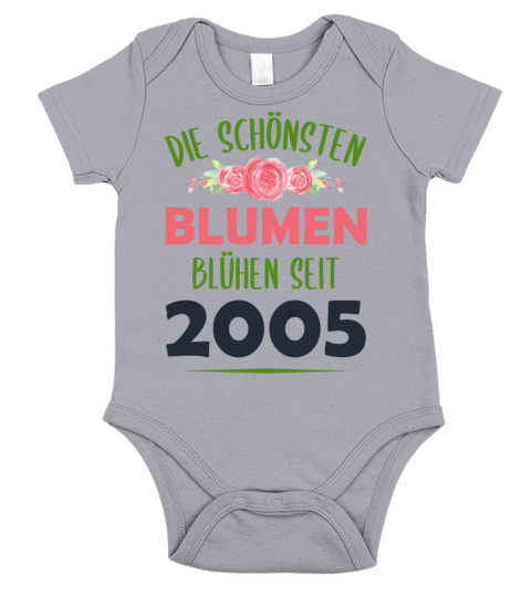 Born In 2005 Flowers Saying Birthday Gift Short Sleeve Baby One-Piece