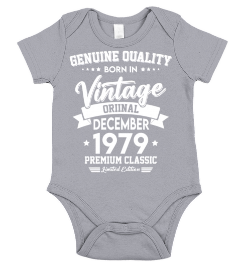 Born In December 1979 Original Vintage Short Sleeve Baby One-Piece